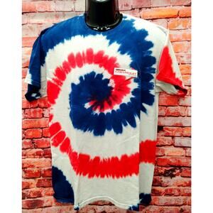 Port & Company T-Shirt Men's M White Blue Tie Dye Chevrolet Chevelle Pullover